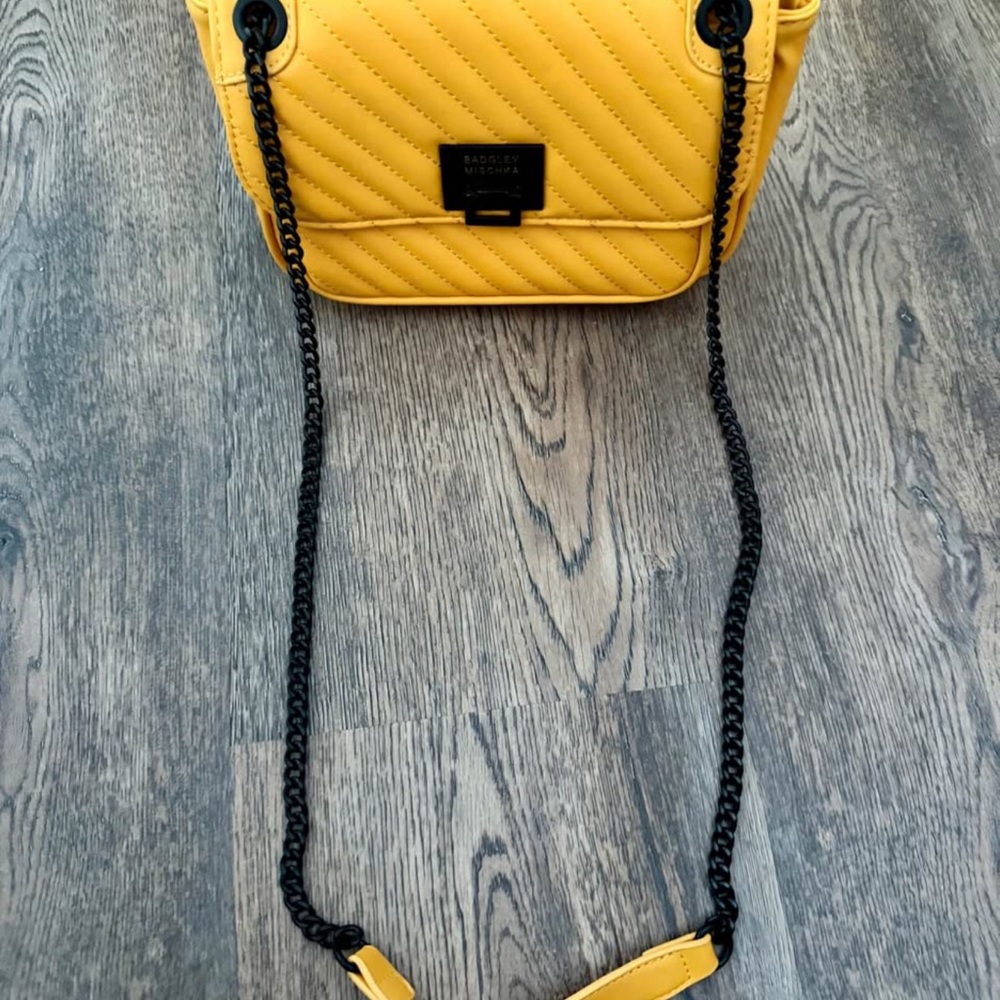 Yellow Quilted Crossbody Bag and Wallet